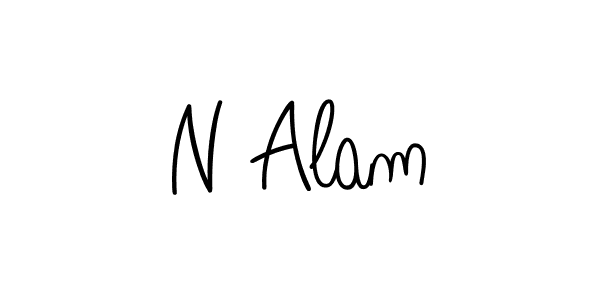 You should practise on your own different ways (Angelique-Rose-font-FFP) to write your name (N Alam) in signature. don't let someone else do it for you. N Alam signature style 5 images and pictures png