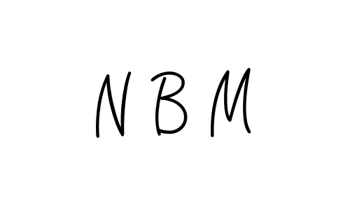How to make N B M name signature. Use Angelique-Rose-font-FFP style for creating short signs online. This is the latest handwritten sign. N B M signature style 5 images and pictures png