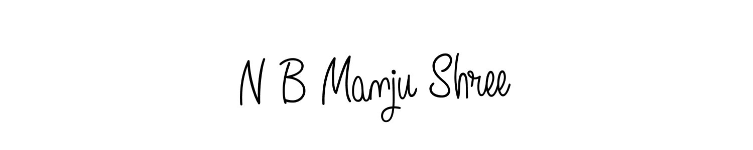 How to make N B Manju Shree name signature. Use Angelique-Rose-font-FFP style for creating short signs online. This is the latest handwritten sign. N B Manju Shree signature style 5 images and pictures png