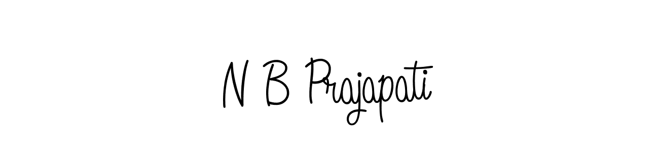 The best way (Angelique-Rose-font-FFP) to make a short signature is to pick only two or three words in your name. The name N B Prajapati include a total of six letters. For converting this name. N B Prajapati signature style 5 images and pictures png