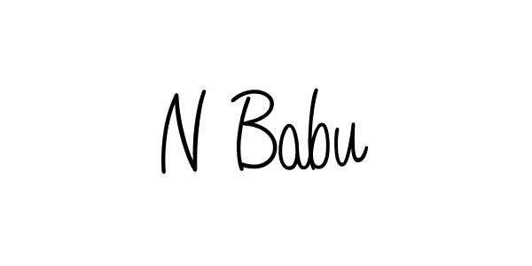 Make a beautiful signature design for name N Babu. With this signature (Angelique-Rose-font-FFP) style, you can create a handwritten signature for free. N Babu signature style 5 images and pictures png