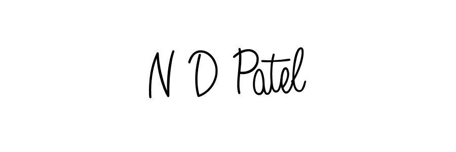 The best way (Angelique-Rose-font-FFP) to make a short signature is to pick only two or three words in your name. The name N D Patel include a total of six letters. For converting this name. N D Patel signature style 5 images and pictures png