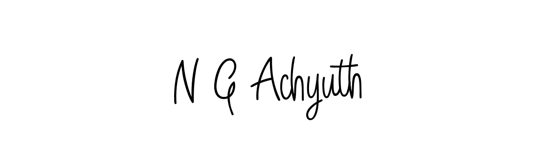The best way (Angelique-Rose-font-FFP) to make a short signature is to pick only two or three words in your name. The name N G Achyuth include a total of six letters. For converting this name. N G Achyuth signature style 5 images and pictures png