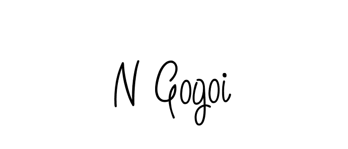 You should practise on your own different ways (Angelique-Rose-font-FFP) to write your name (N Gogoi) in signature. don't let someone else do it for you. N Gogoi signature style 5 images and pictures png