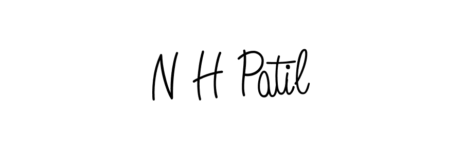 You should practise on your own different ways (Angelique-Rose-font-FFP) to write your name (N H Patil) in signature. don't let someone else do it for you. N H Patil signature style 5 images and pictures png
