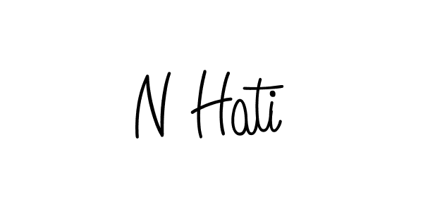 Make a beautiful signature design for name N Hati. With this signature (Angelique-Rose-font-FFP) style, you can create a handwritten signature for free. N Hati signature style 5 images and pictures png