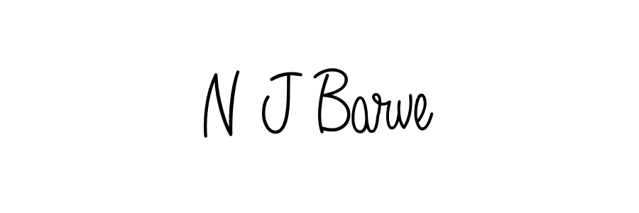 The best way (Angelique-Rose-font-FFP) to make a short signature is to pick only two or three words in your name. The name N J Barve include a total of six letters. For converting this name. N J Barve signature style 5 images and pictures png