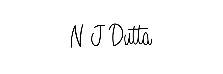 N J Dutta stylish signature style. Best Handwritten Sign (Angelique-Rose-font-FFP) for my name. Handwritten Signature Collection Ideas for my name N J Dutta. N J Dutta signature style 5 images and pictures png