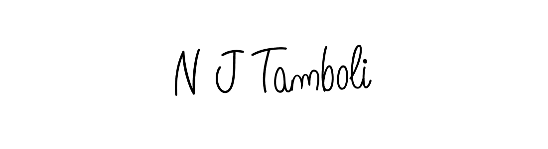 Create a beautiful signature design for name N J Tamboli. With this signature (Angelique-Rose-font-FFP) fonts, you can make a handwritten signature for free. N J Tamboli signature style 5 images and pictures png