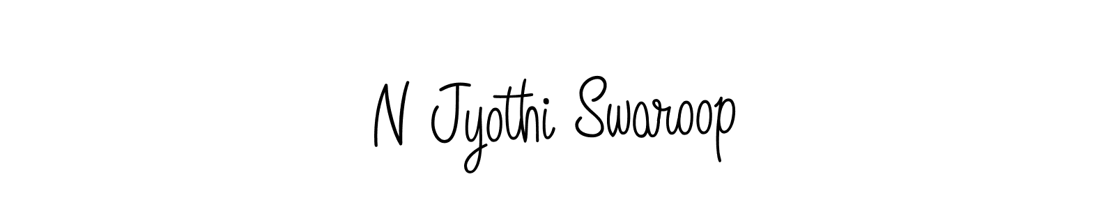 Make a beautiful signature design for name N Jyothi Swaroop. With this signature (Angelique-Rose-font-FFP) style, you can create a handwritten signature for free. N Jyothi Swaroop signature style 5 images and pictures png