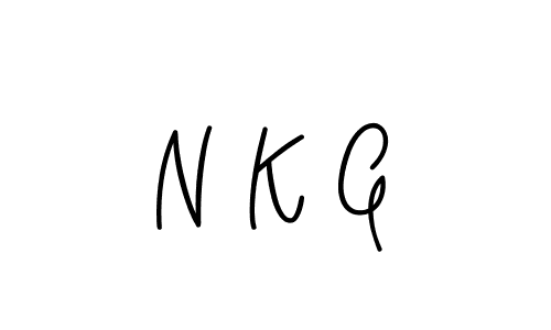 How to make N K G name signature. Use Angelique-Rose-font-FFP style for creating short signs online. This is the latest handwritten sign. N K G signature style 5 images and pictures png