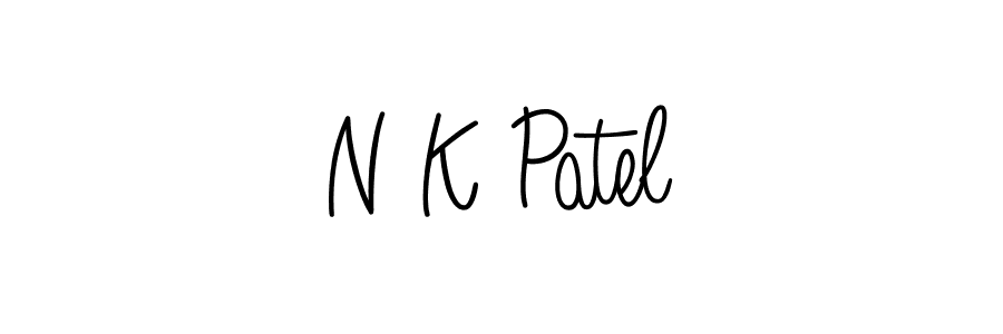 Make a beautiful signature design for name N K Patel. With this signature (Angelique-Rose-font-FFP) style, you can create a handwritten signature for free. N K Patel signature style 5 images and pictures png