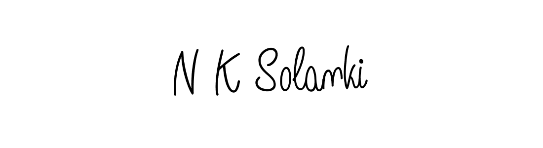 You should practise on your own different ways (Angelique-Rose-font-FFP) to write your name (N K Solanki) in signature. don't let someone else do it for you. N K Solanki signature style 5 images and pictures png