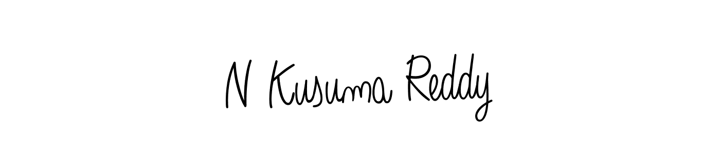 You should practise on your own different ways (Angelique-Rose-font-FFP) to write your name (N Kusuma Reddy) in signature. don't let someone else do it for you. N Kusuma Reddy signature style 5 images and pictures png