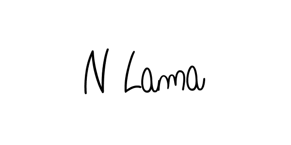 Make a beautiful signature design for name N Lama. With this signature (Angelique-Rose-font-FFP) style, you can create a handwritten signature for free. N Lama signature style 5 images and pictures png