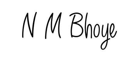 How to make N M Bhoye name signature. Use Angelique-Rose-font-FFP style for creating short signs online. This is the latest handwritten sign. N M Bhoye signature style 5 images and pictures png