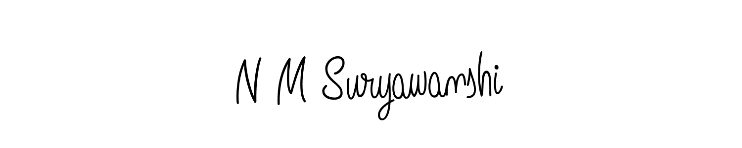 Use a signature maker to create a handwritten signature online. With this signature software, you can design (Angelique-Rose-font-FFP) your own signature for name N M Suryawanshi. N M Suryawanshi signature style 5 images and pictures png
