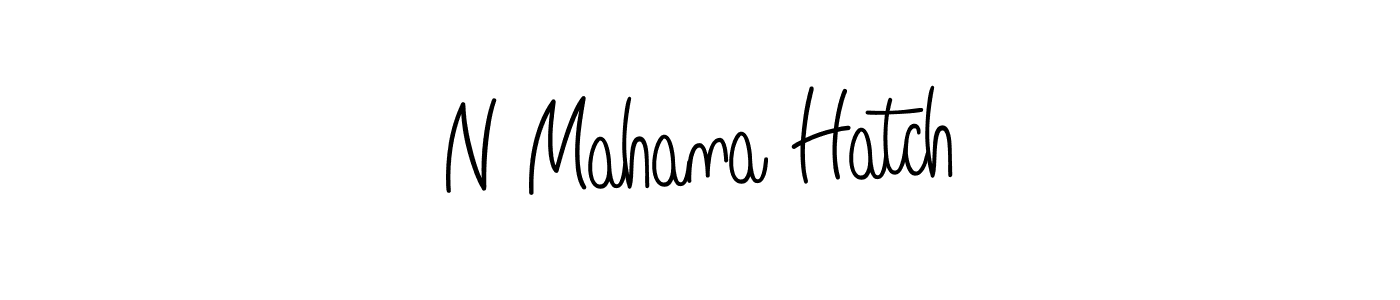 You should practise on your own different ways (Angelique-Rose-font-FFP) to write your name (N Mahana Hatch) in signature. don't let someone else do it for you. N Mahana Hatch signature style 5 images and pictures png