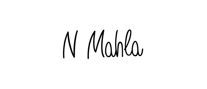 Make a beautiful signature design for name N Mahla. With this signature (Angelique-Rose-font-FFP) style, you can create a handwritten signature for free. N Mahla signature style 5 images and pictures png