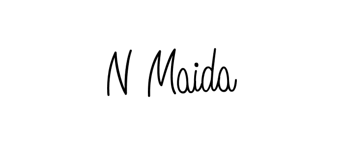 N Maida stylish signature style. Best Handwritten Sign (Angelique-Rose-font-FFP) for my name. Handwritten Signature Collection Ideas for my name N Maida. N Maida signature style 5 images and pictures png