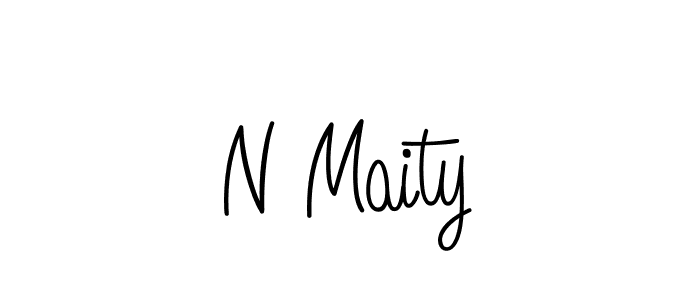 The best way (Angelique-Rose-font-FFP) to make a short signature is to pick only two or three words in your name. The name N Maity include a total of six letters. For converting this name. N Maity signature style 5 images and pictures png