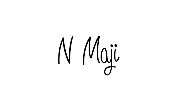 How to make N Maji name signature. Use Angelique-Rose-font-FFP style for creating short signs online. This is the latest handwritten sign. N Maji signature style 5 images and pictures png