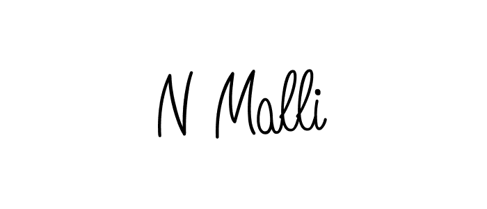 if you are searching for the best signature style for your name N Malli. so please give up your signature search. here we have designed multiple signature styles  using Angelique-Rose-font-FFP. N Malli signature style 5 images and pictures png