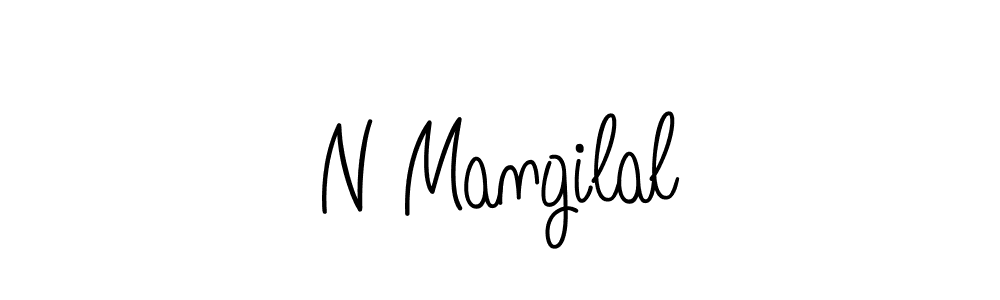Create a beautiful signature design for name N Mangilal. With this signature (Angelique-Rose-font-FFP) fonts, you can make a handwritten signature for free. N Mangilal signature style 5 images and pictures png