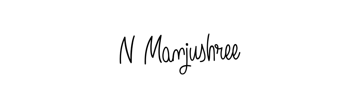 Also we have N Manjushree name is the best signature style. Create professional handwritten signature collection using Angelique-Rose-font-FFP autograph style. N Manjushree signature style 5 images and pictures png