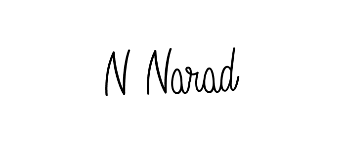 How to make N Narad name signature. Use Angelique-Rose-font-FFP style for creating short signs online. This is the latest handwritten sign. N Narad signature style 5 images and pictures png