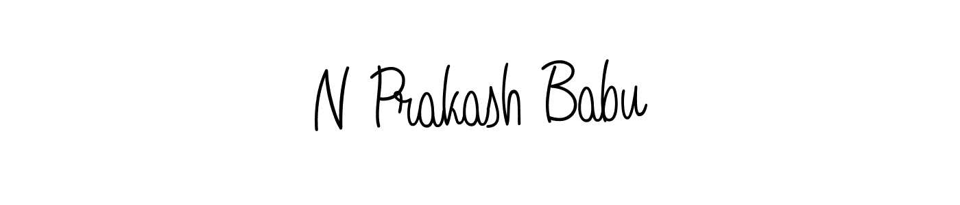 The best way (Angelique-Rose-font-FFP) to make a short signature is to pick only two or three words in your name. The name N Prakash Babu include a total of six letters. For converting this name. N Prakash Babu signature style 5 images and pictures png