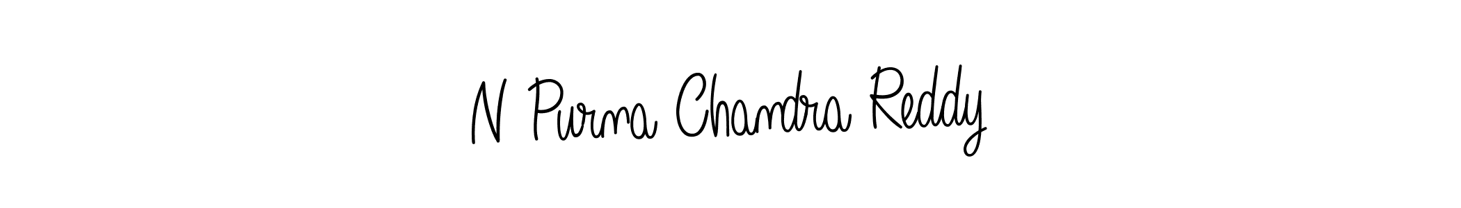 Create a beautiful signature design for name N Purna Chandra Reddy. With this signature (Angelique-Rose-font-FFP) fonts, you can make a handwritten signature for free. N Purna Chandra Reddy signature style 5 images and pictures png