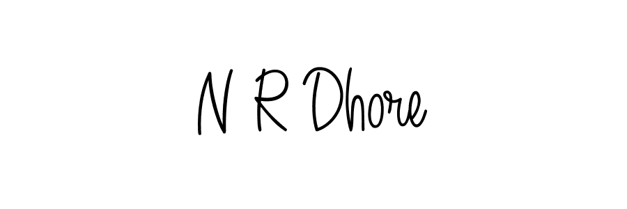 N R Dhore stylish signature style. Best Handwritten Sign (Angelique-Rose-font-FFP) for my name. Handwritten Signature Collection Ideas for my name N R Dhore. N R Dhore signature style 5 images and pictures png