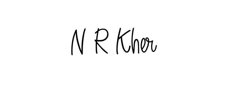 N R Kher stylish signature style. Best Handwritten Sign (Angelique-Rose-font-FFP) for my name. Handwritten Signature Collection Ideas for my name N R Kher. N R Kher signature style 5 images and pictures png