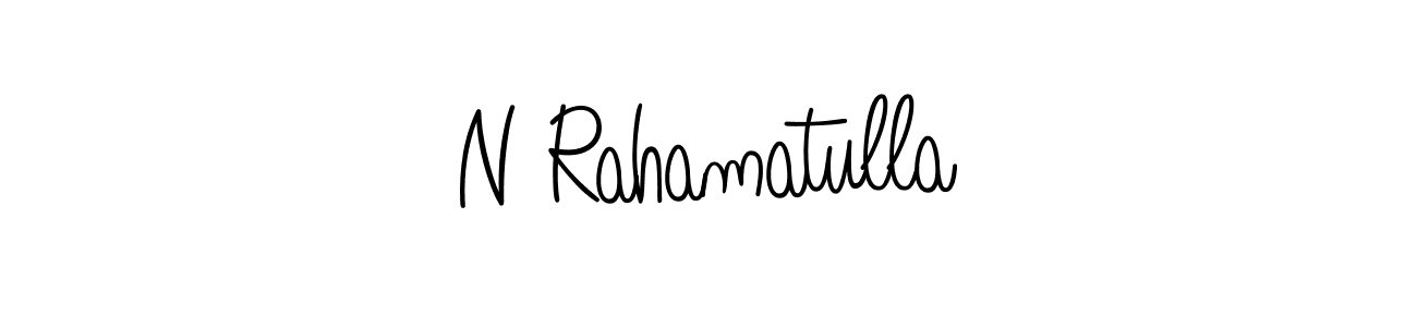 How to make N Rahamatulla name signature. Use Angelique-Rose-font-FFP style for creating short signs online. This is the latest handwritten sign. N Rahamatulla signature style 5 images and pictures png