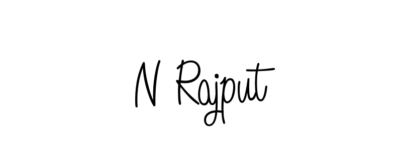 How to make N Rajput name signature. Use Angelique-Rose-font-FFP style for creating short signs online. This is the latest handwritten sign. N Rajput signature style 5 images and pictures png