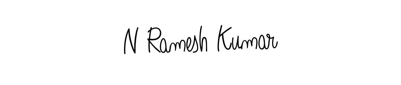 The best way (Angelique-Rose-font-FFP) to make a short signature is to pick only two or three words in your name. The name N Ramesh Kumar include a total of six letters. For converting this name. N Ramesh Kumar signature style 5 images and pictures png