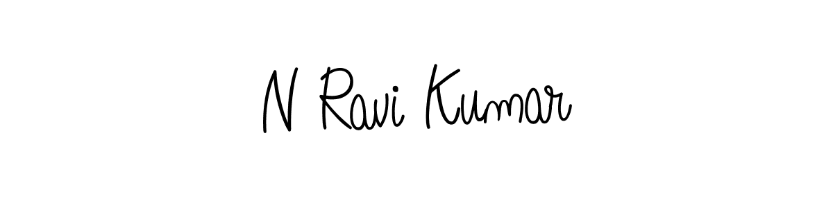 Make a beautiful signature design for name N Ravi Kumar. With this signature (Angelique-Rose-font-FFP) style, you can create a handwritten signature for free. N Ravi Kumar signature style 5 images and pictures png