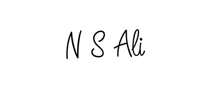 Use a signature maker to create a handwritten signature online. With this signature software, you can design (Angelique-Rose-font-FFP) your own signature for name N S Ali. N S Ali signature style 5 images and pictures png