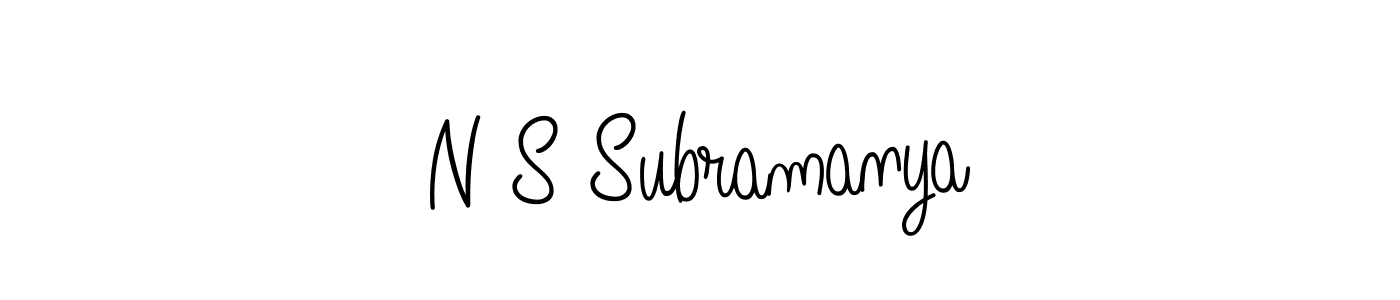 The best way (Angelique-Rose-font-FFP) to make a short signature is to pick only two or three words in your name. The name N S Subramanya include a total of six letters. For converting this name. N S Subramanya signature style 5 images and pictures png