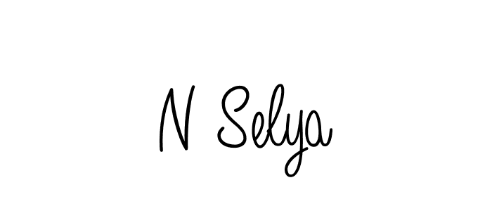 How to make N Selya name signature. Use Angelique-Rose-font-FFP style for creating short signs online. This is the latest handwritten sign. N Selya signature style 5 images and pictures png