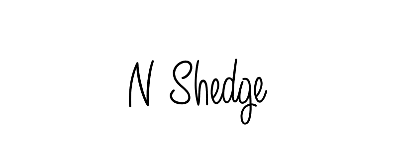 Make a beautiful signature design for name N Shedge. With this signature (Angelique-Rose-font-FFP) style, you can create a handwritten signature for free. N Shedge signature style 5 images and pictures png