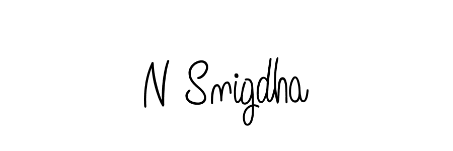 Make a beautiful signature design for name N Snigdha. With this signature (Angelique-Rose-font-FFP) style, you can create a handwritten signature for free. N Snigdha signature style 5 images and pictures png