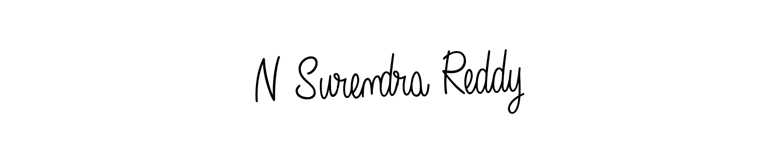 The best way (Angelique-Rose-font-FFP) to make a short signature is to pick only two or three words in your name. The name N Surendra Reddy include a total of six letters. For converting this name. N Surendra Reddy signature style 5 images and pictures png