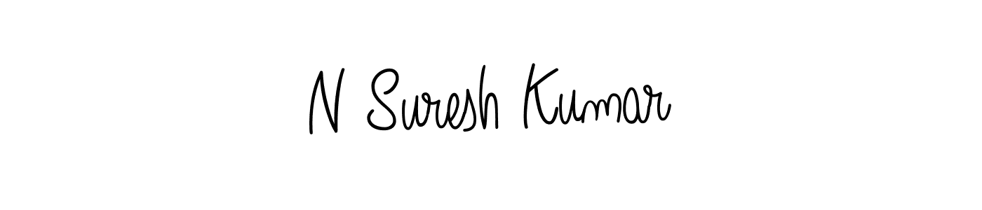 Use a signature maker to create a handwritten signature online. With this signature software, you can design (Angelique-Rose-font-FFP) your own signature for name N Suresh Kumar. N Suresh Kumar signature style 5 images and pictures png