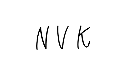 How to make N V K name signature. Use Angelique-Rose-font-FFP style for creating short signs online. This is the latest handwritten sign. N V K signature style 5 images and pictures png