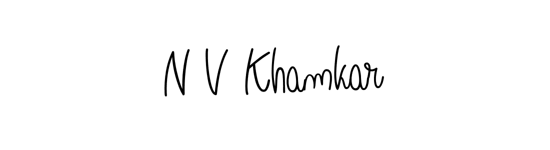 Use a signature maker to create a handwritten signature online. With this signature software, you can design (Angelique-Rose-font-FFP) your own signature for name N V Khamkar. N V Khamkar signature style 5 images and pictures png