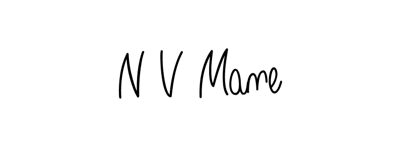 if you are searching for the best signature style for your name N V Mane. so please give up your signature search. here we have designed multiple signature styles  using Angelique-Rose-font-FFP. N V Mane signature style 5 images and pictures png