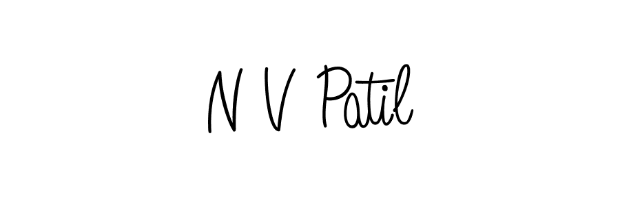 Design your own signature with our free online signature maker. With this signature software, you can create a handwritten (Angelique-Rose-font-FFP) signature for name N V Patil. N V Patil signature style 5 images and pictures png