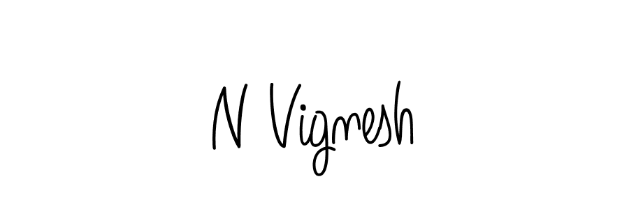 Create a beautiful signature design for name N Vignesh. With this signature (Angelique-Rose-font-FFP) fonts, you can make a handwritten signature for free. N Vignesh signature style 5 images and pictures png